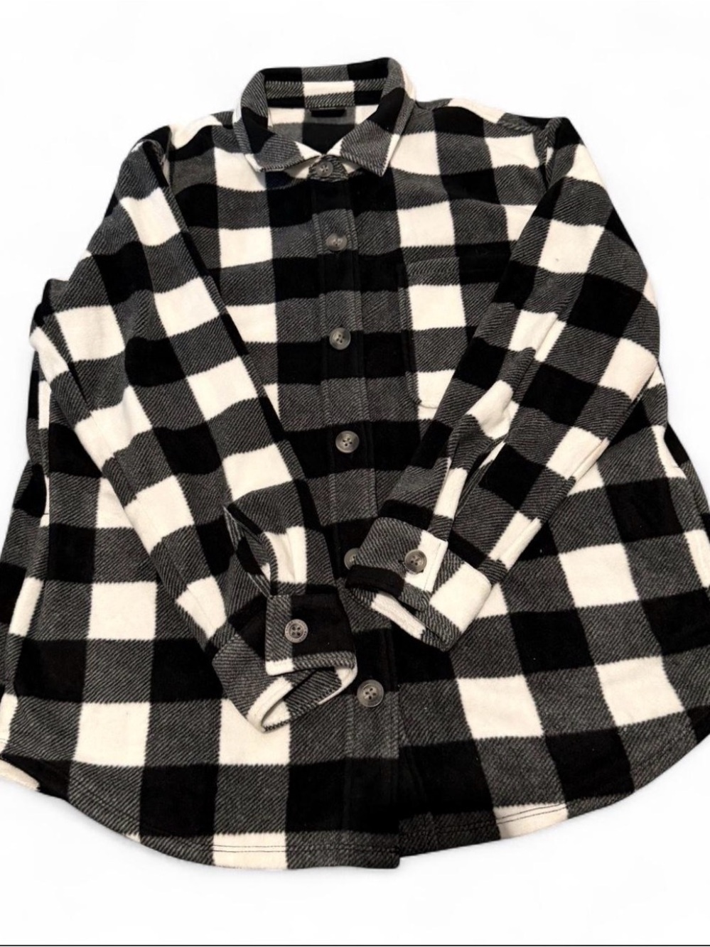 Eddie Bauer Black & White Buffalo Plaid Ski Jacket